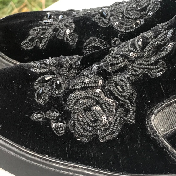 SALE! Michael Kors Beaded Velvet Black Loafers - Picture 9 of 14